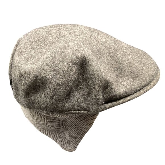 Vintage Kangol Gray Fine Wool Newsboy Cap With Earflaps Cabby Hat - Picture 4 of 8